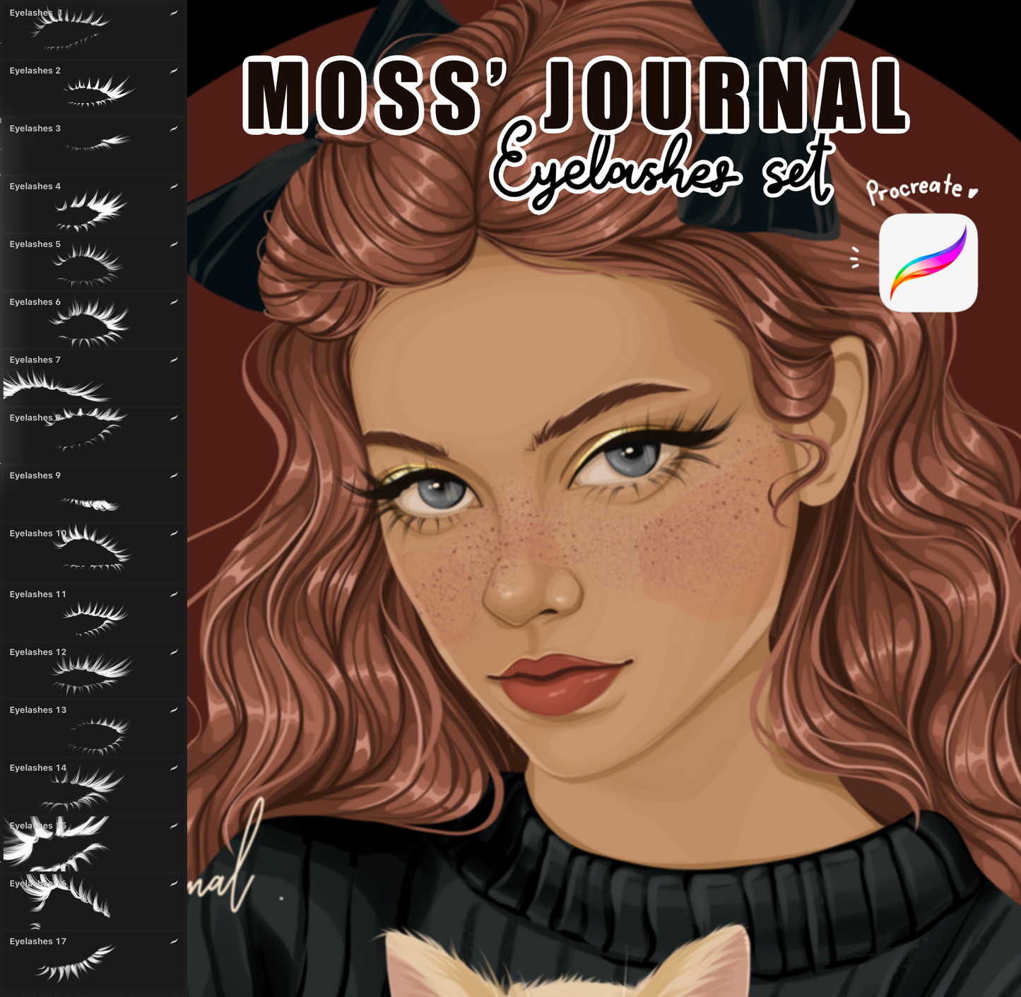 Moss’ Journal Eyelashes stamp set