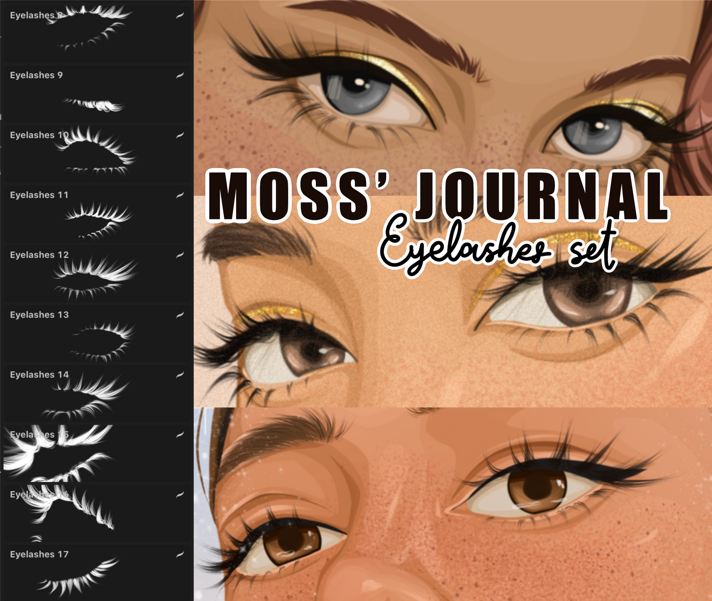 Moss’ Journal Eyelashes stamp set