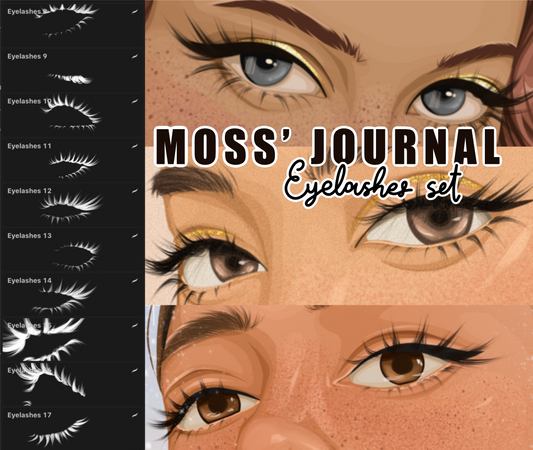 Moss’ Journal Eyelashes stamp set